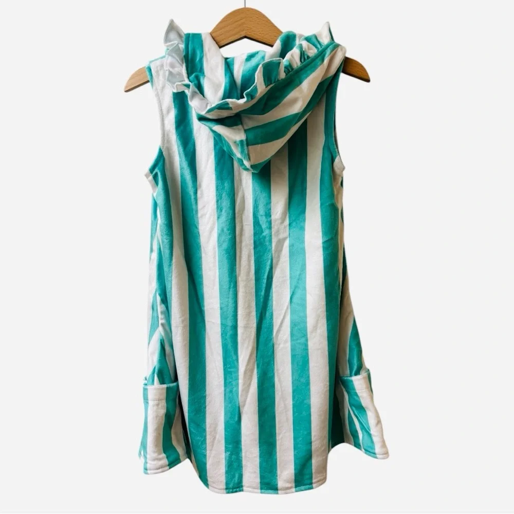 Sweet Honey Ruffled Teal and White Swim Robe